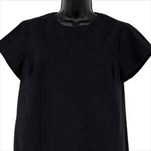 Cuyana Drawstring Shirt Top Blouse in Black Size X-Small